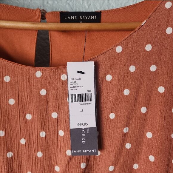 Lane Bryant polka dot midi dress side pockets lined new with tags pantheon color - Picture 4 of 12